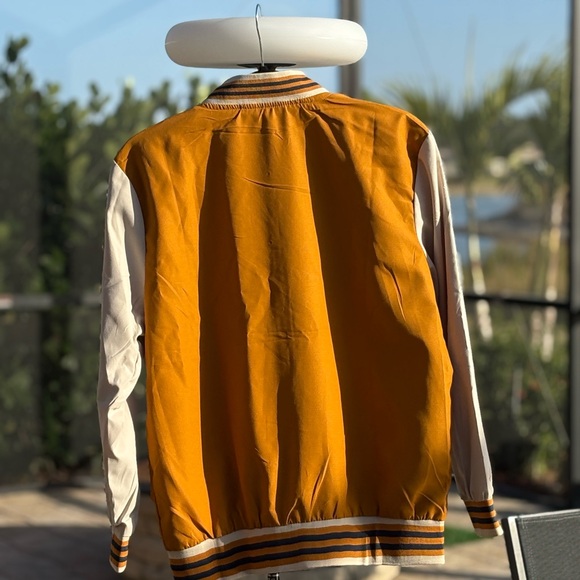 INSPI Orange and Cream Varsity Jacket | NWT | Large (Fits like Medium) - Picture 5 of 5